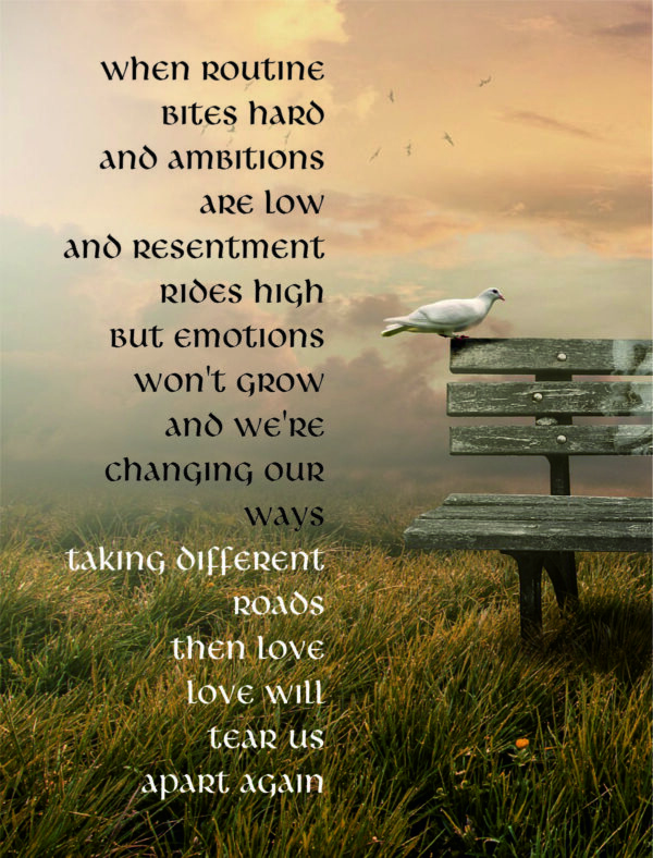 Love will tear us apart again