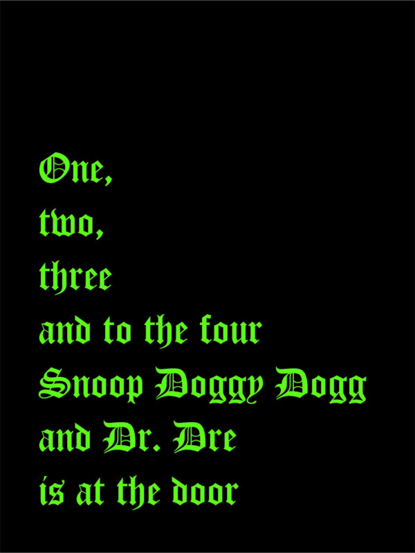 One two three and to the four